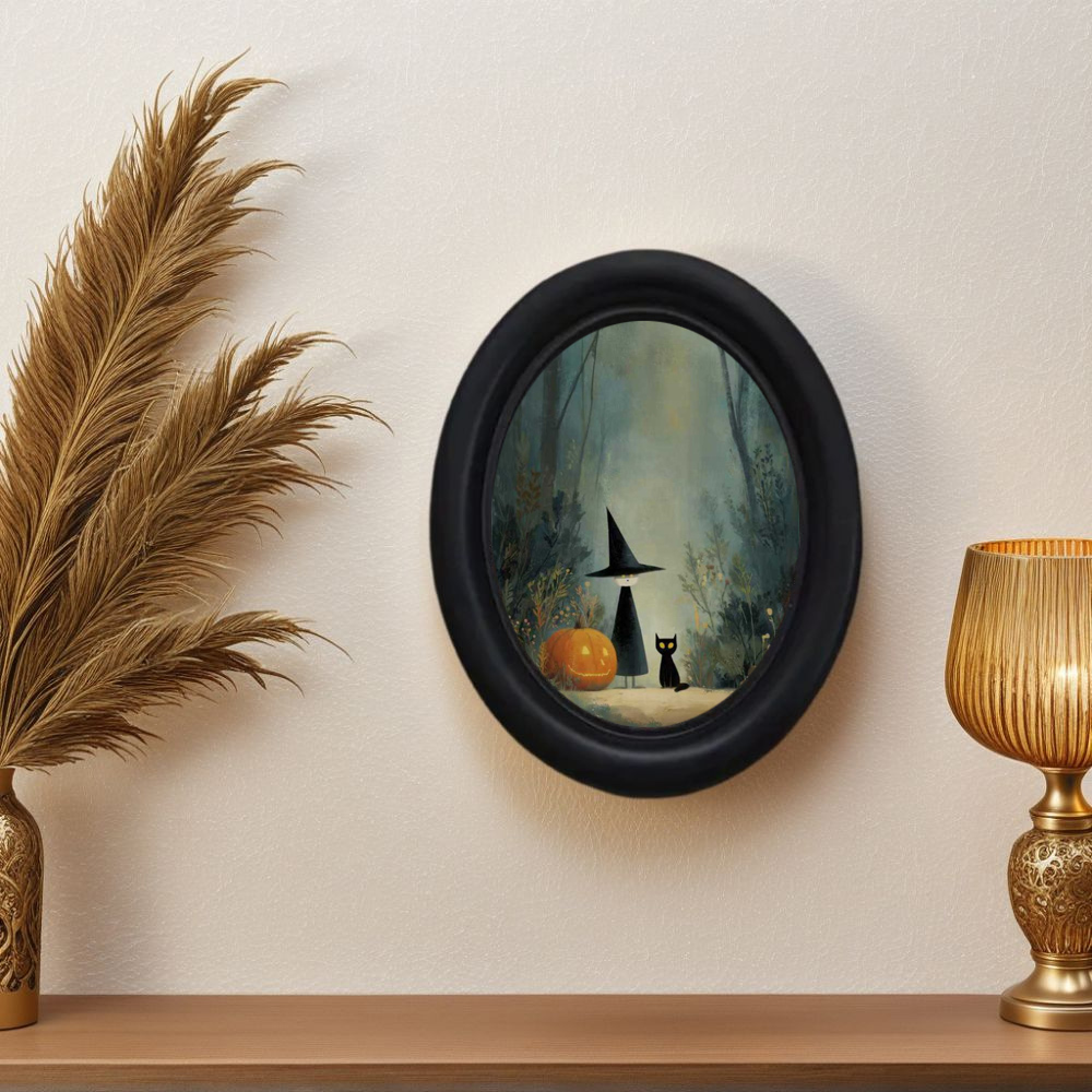 Woodworking Veneer - Une sorcière d'Halloween vintage 3D et