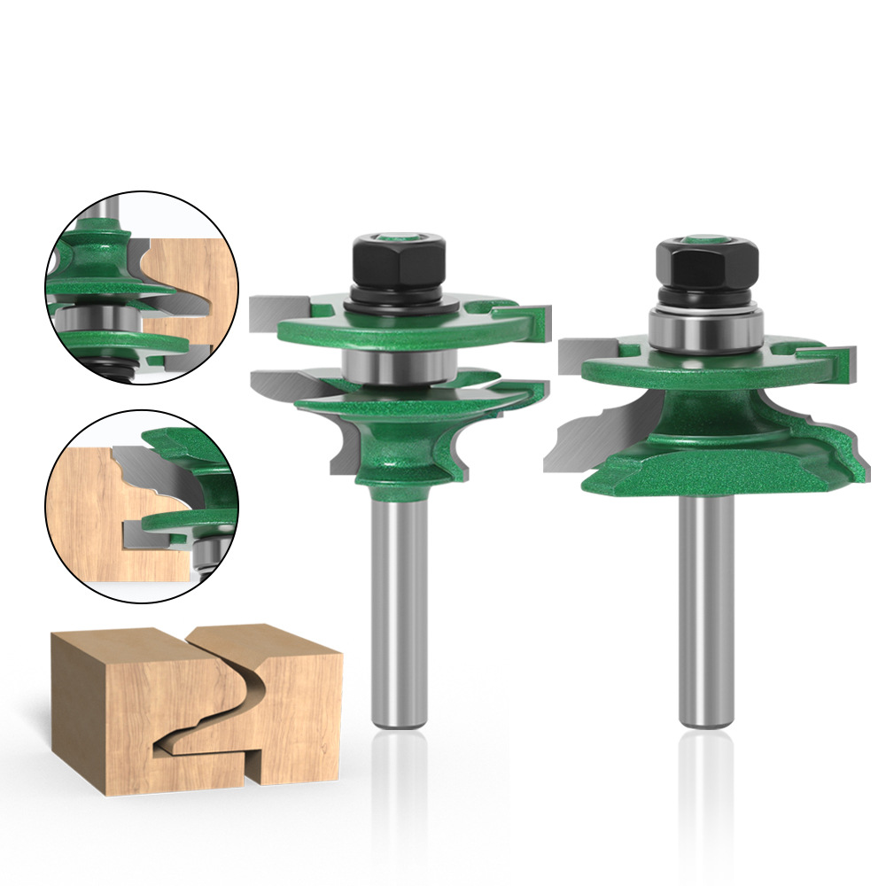 Router Bits For Woodworking - Jeu de 2 fraises à rainurer